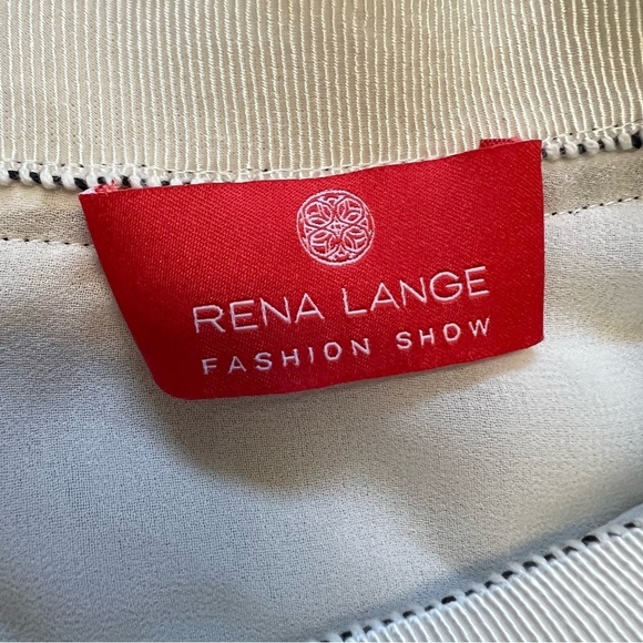 Rena Lange Fashion Show Vintage Silk Cream Blue Sleeveless Floral Embroidered XL - Picture 8 of 17